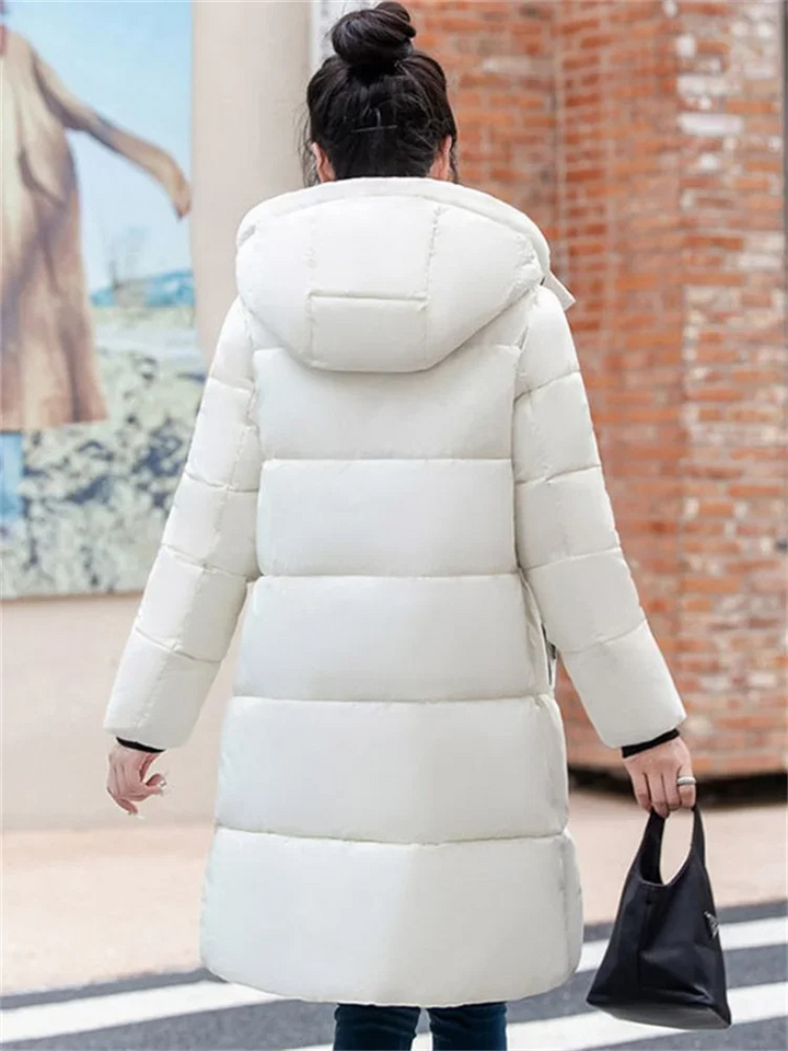 Drune | Stylische Khakifarbene Pufferjacke mit Kapuze und Reißverschluss