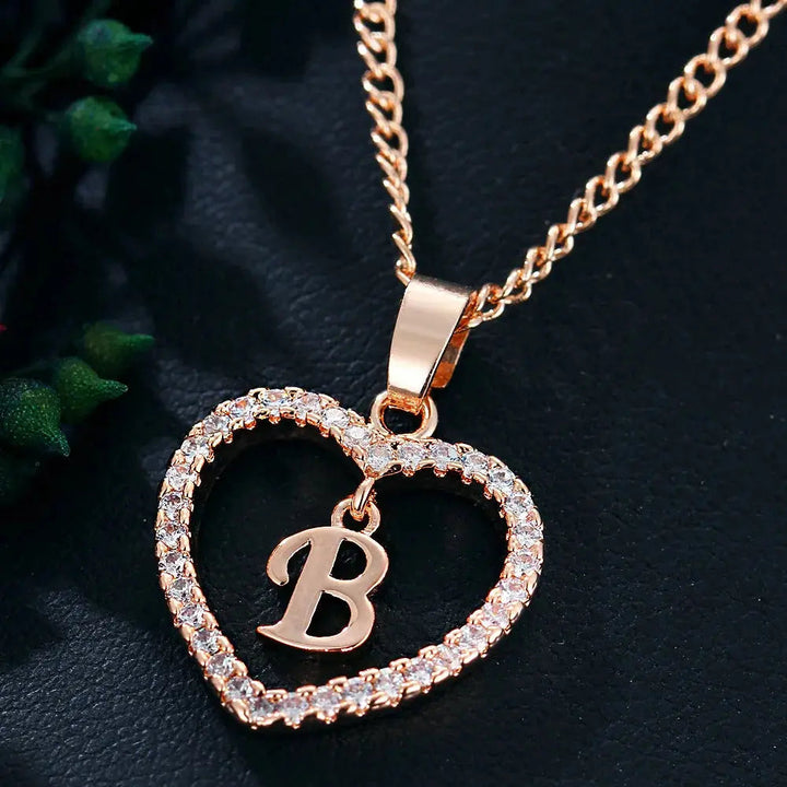 Drune | Buchstaben Zirkon Liebe Kette Schmuck Anhänger
