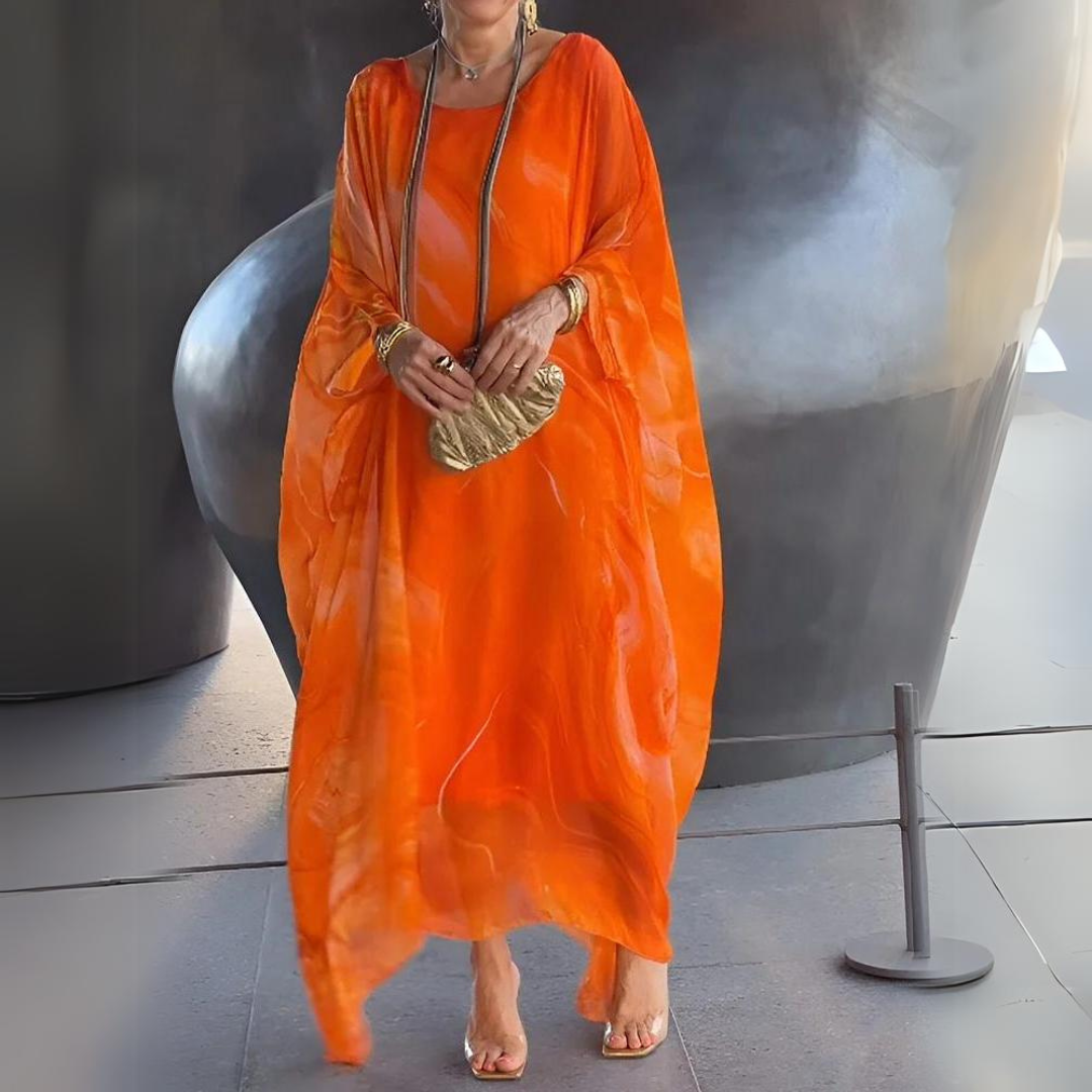 Drune | Schlankmachendes Seidenchiffon-Eleganzkleid