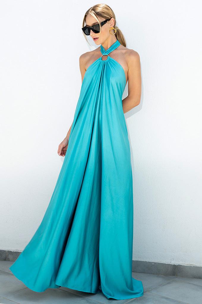 Drune | Satin Halter Neck Maxi Dress für Frauen