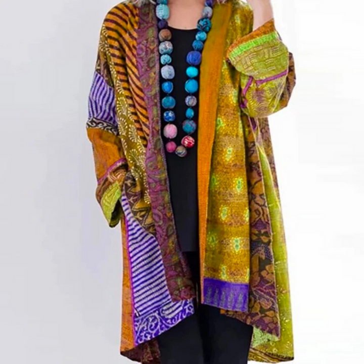 Drune | Boho Herbstjacke mit Buntmuster