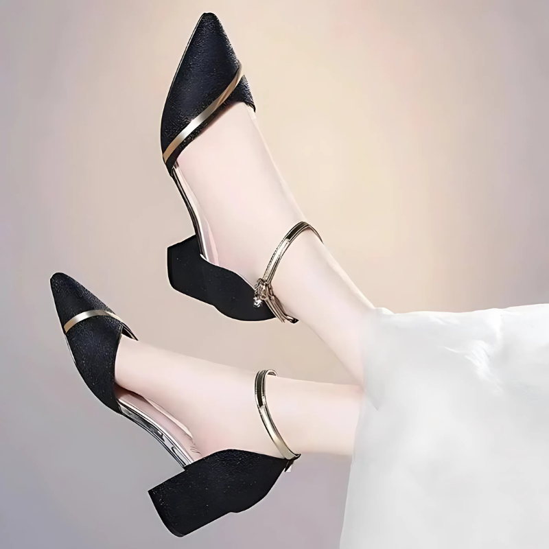 Drune | Elegante Damen Schuhe Blockabsatz Mit Riemchen