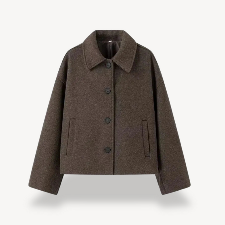 Drune | Damen Braune Oversized Kurze Jacke
