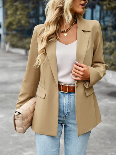 Drune | Damen Blazer mit Einem Knopf, Langen Ärmeln, Tailliertem Schnitt, Lässig Chic