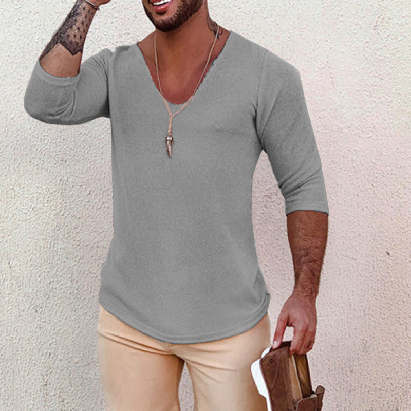 Drune | Modische Leichte V-hals Pullover Für Herren Mit Langen Ärmeln