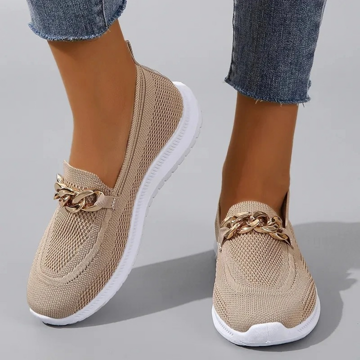 Drune | Einfarbiges Mesh Atmungsaktive Damen Slip Ons