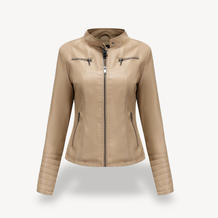 Drune | Klassische Biker Kunstlederjacke Damen