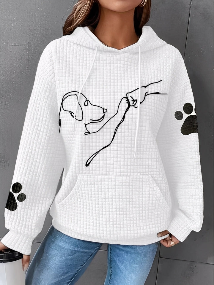 Drune | Bedruckter, Warmer Kapuzensweatshirt für Frauen
