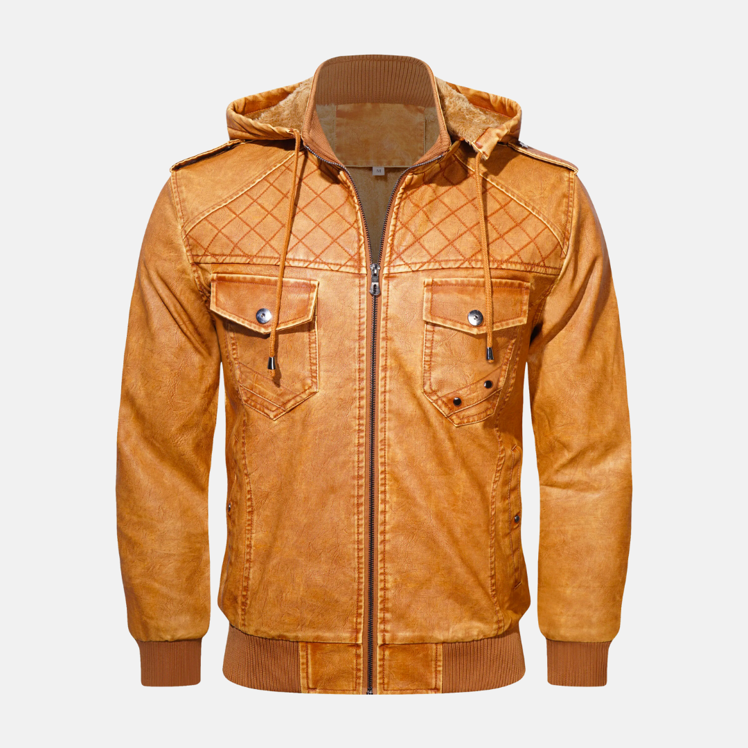 Drune | Hooded Lederjacke