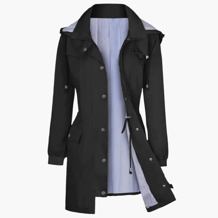 Drune | Elegante Schwarze Kapuzenjacke für Damen