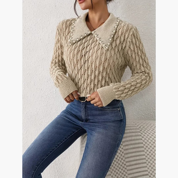 Drune | Eleganter Perlegepullover für Damen