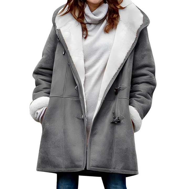 Drune | Lässiger Duffle-Mantel mit Kapuze für Frauen