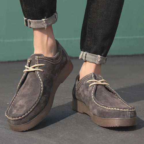 Drune | Schuhe Wildleder Robuste Gummisohle Bequeme Schnürung Lässiger Look