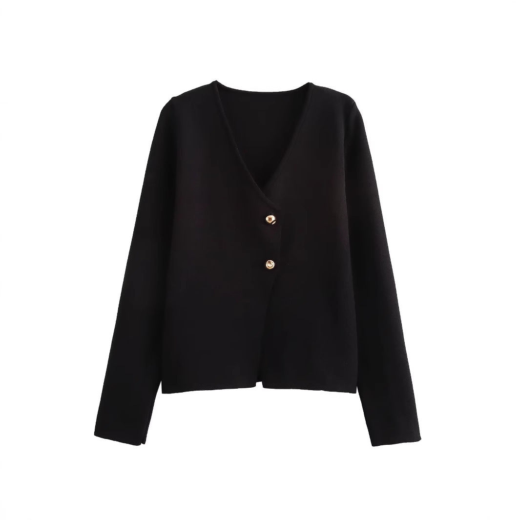 Drune | Einfacher, figurschmeichelnder Strickcardigan für Frauen