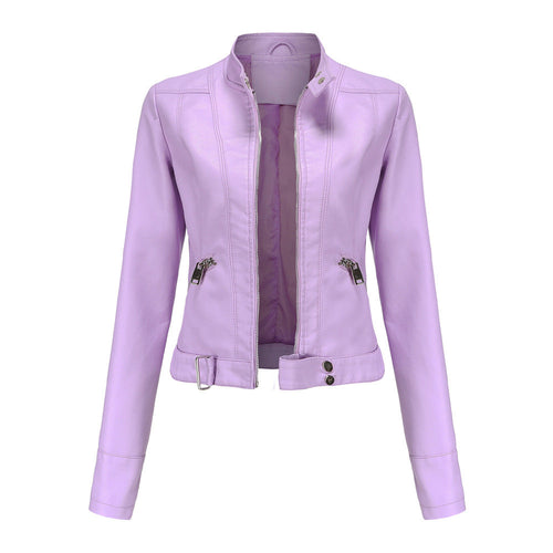 Drune | Trendige Damenlederjacke mit Kragen