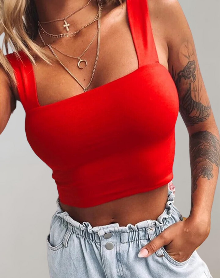 Drune - Crop-Top Damen mit Ausschnitt