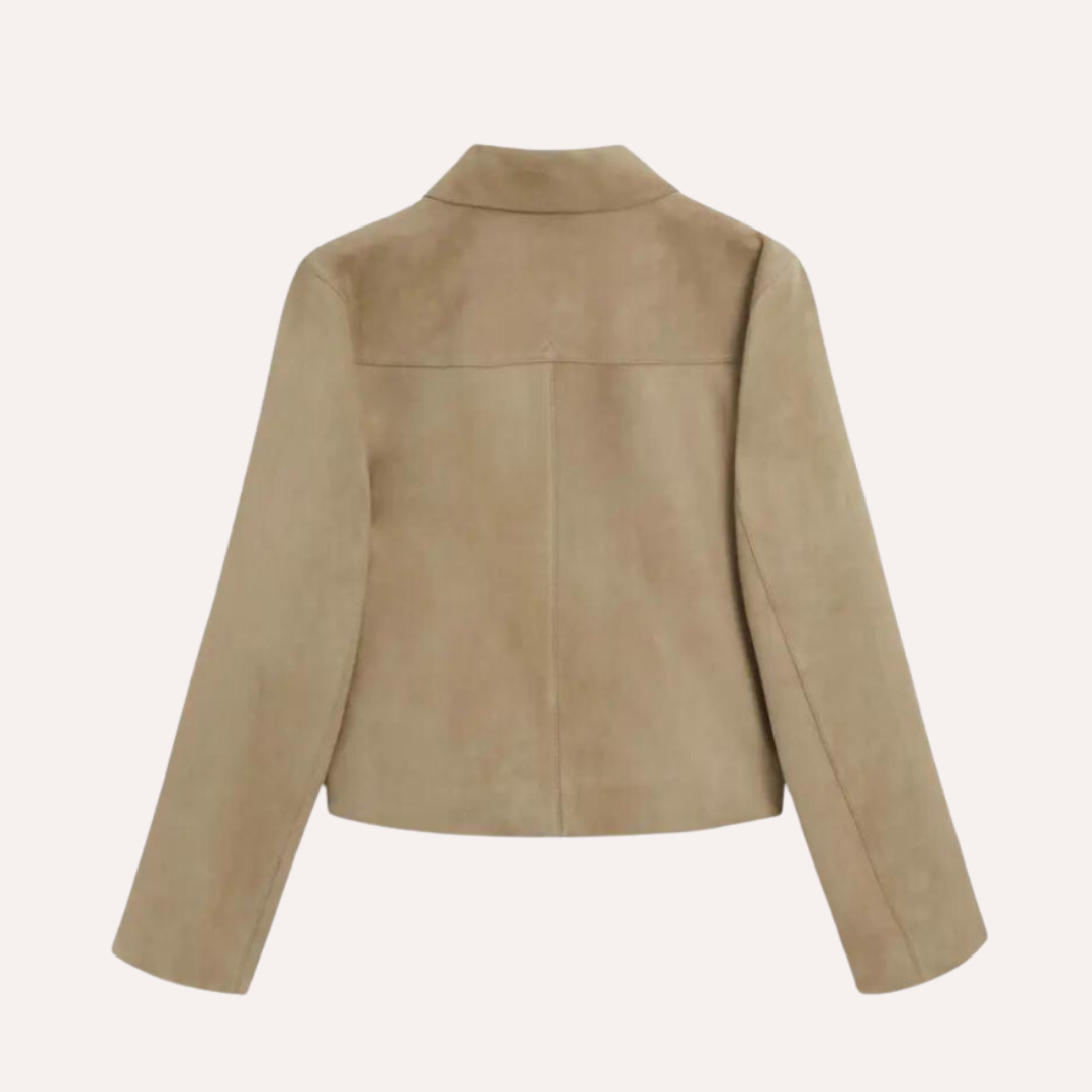 Drune | Beige Lederjacke