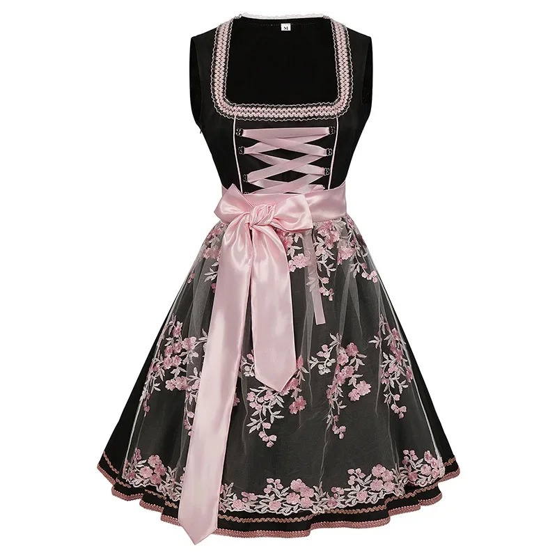 Drune | Damen Traditionelles Kleid mit Blumenstickerei