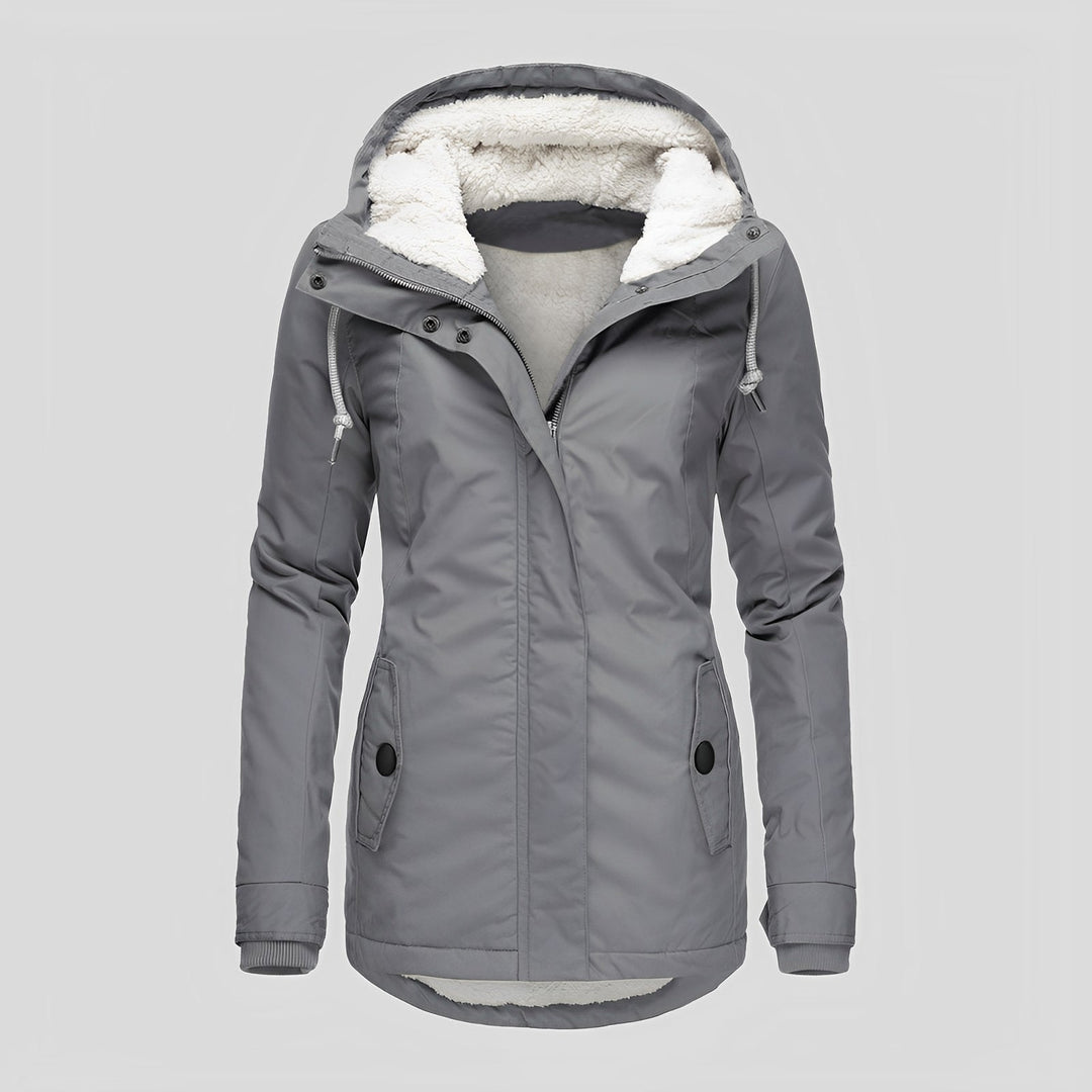 Drune | Warmer Plissierte Jacke mit Kapuze für Frauen