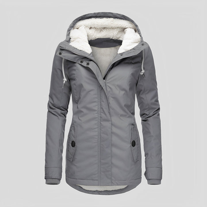 Drune | Warmer Plissierte Jacke mit Kapuze für Frauen