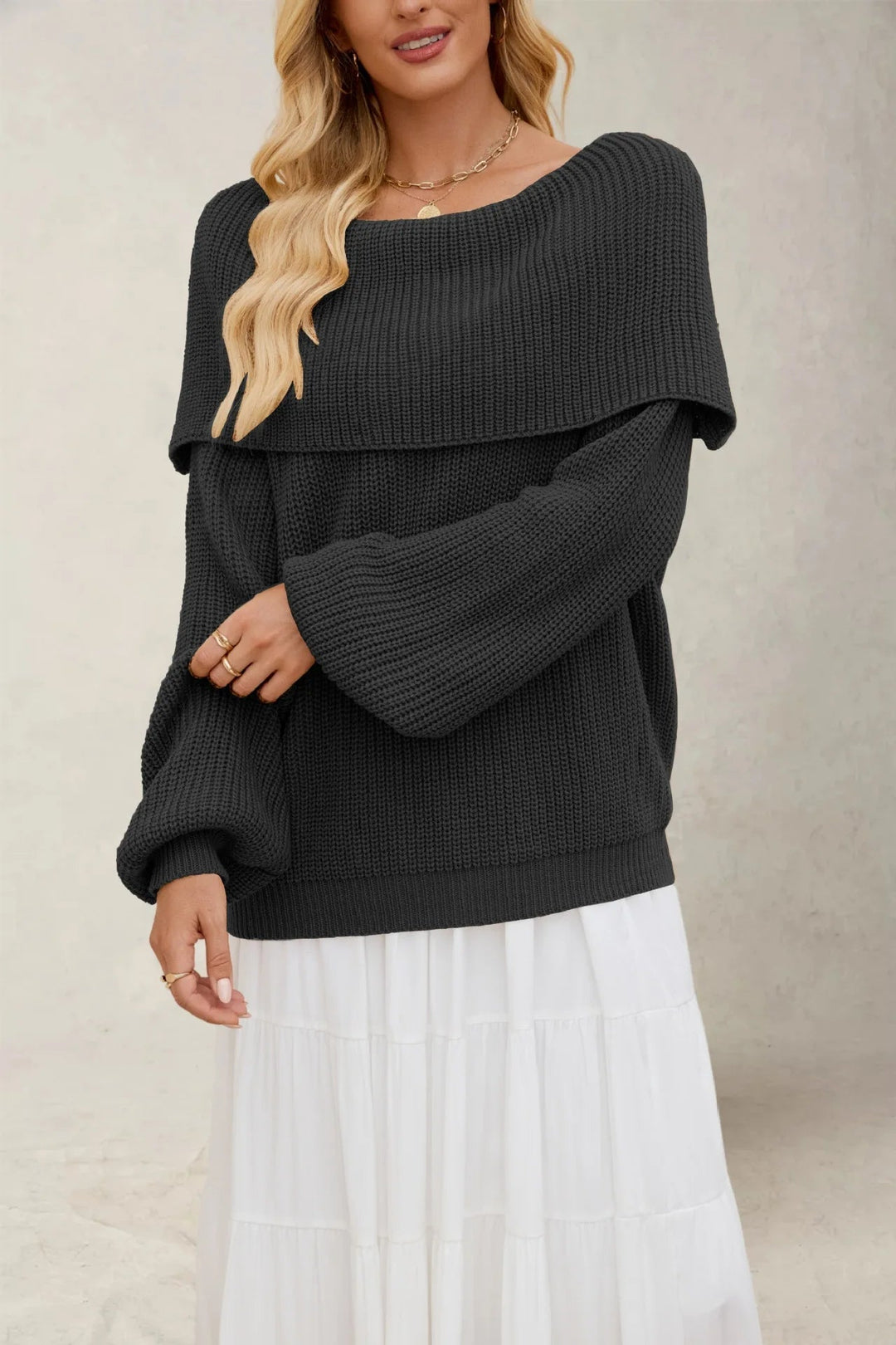 Drune | Off-Shoulder Strickpullover