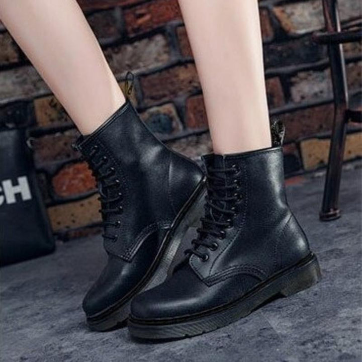 Drune | Kampfstiefel Leder Schnürung Knöchelhoch Robuste Gummisohle