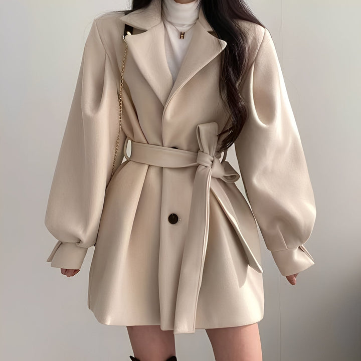 Drune | Eleganter Mittel-Längen Wollmantel für Frauen