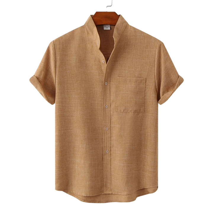 Drune Leinen T-Shirt - Boho - Einfarbig Schmale Passform