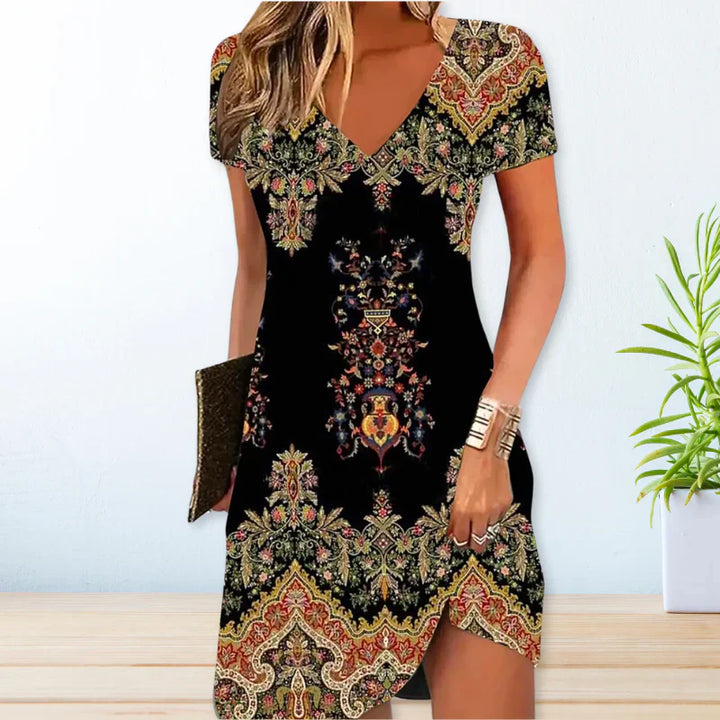Drune | Stilvolles Kleid mit Boho-Print