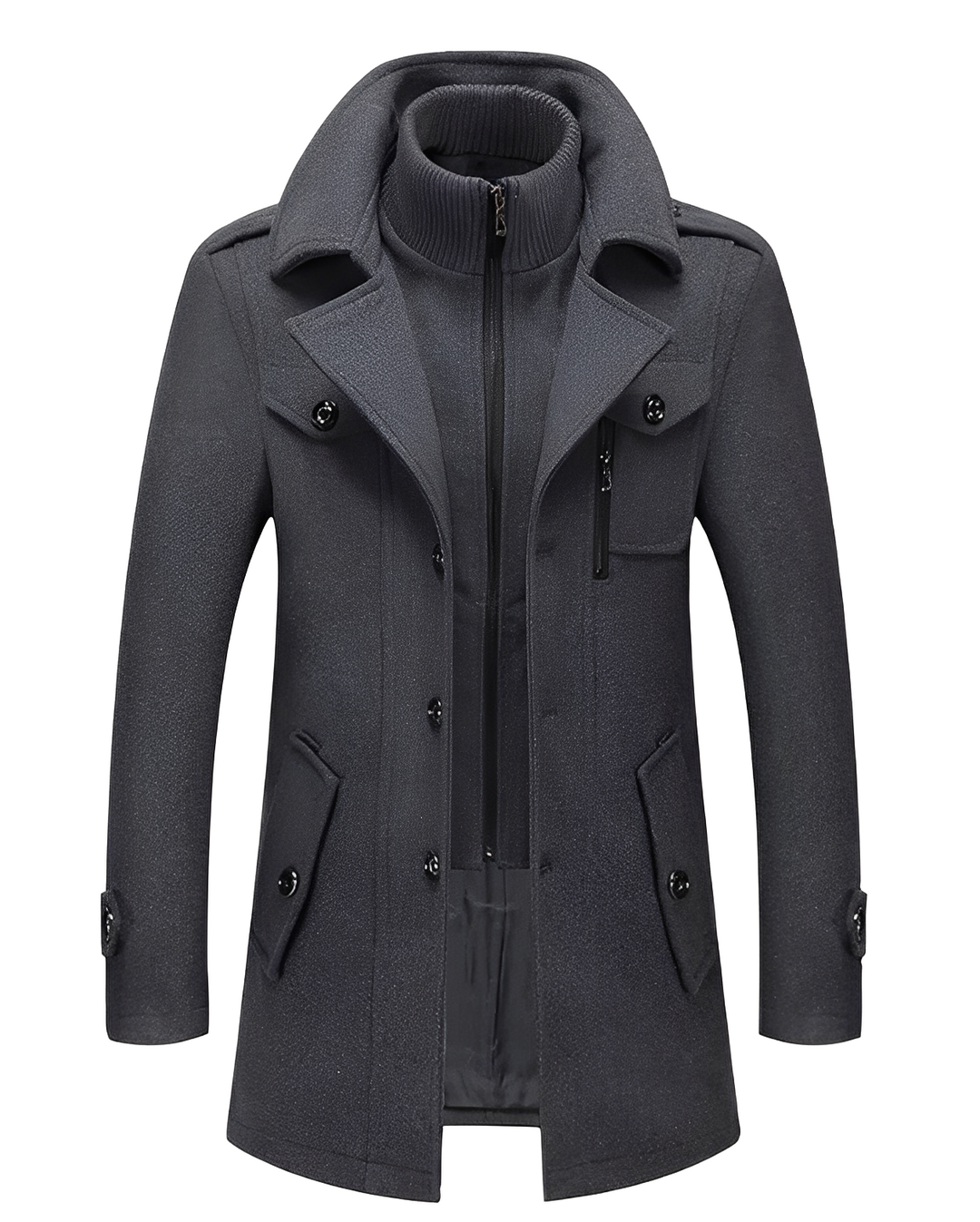 Drune | Stylische Jacke mit doppeltem Kragen für Männer