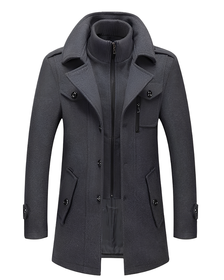 Drune | Stylische Jacke mit doppeltem Kragen für Männer