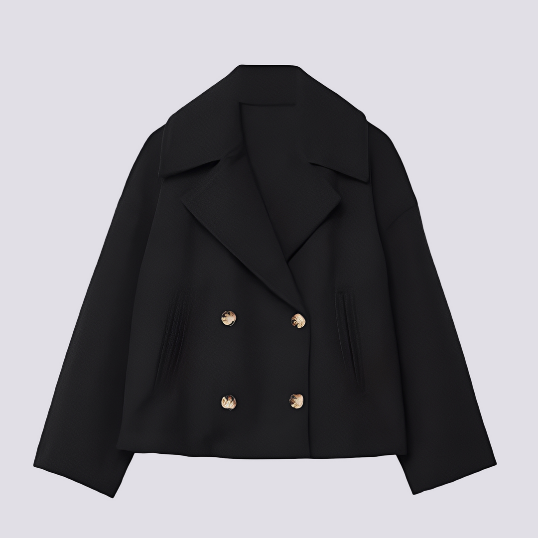Drune | Schicke kurze Wolljacke mit Reverskragen für Damen