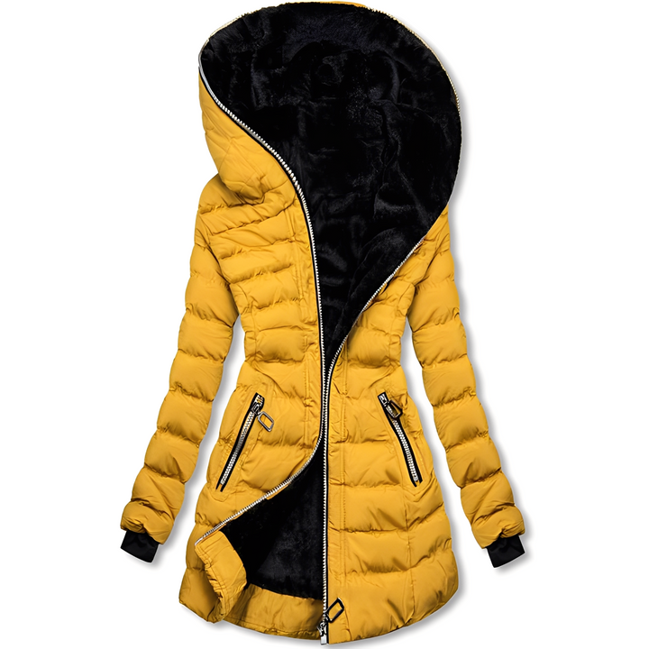 Drune | Moderne Winterjacke mit Kapuze für Frauen