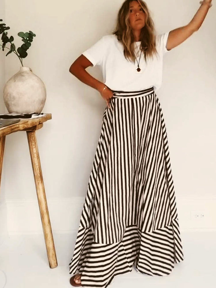Drune | Trägerloses Gestreiftes Maxikleid für Frauen