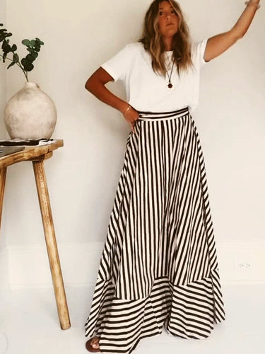Drune | Trägerloses Gestreiftes Maxikleid für Frauen