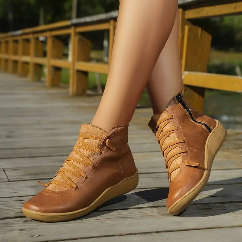 Drune - Damen lässige Schnürstiefeletten