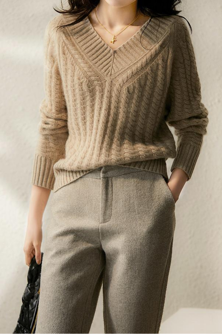 Drune | Pullover aus Strick mit V-Ausschnitt für Damen