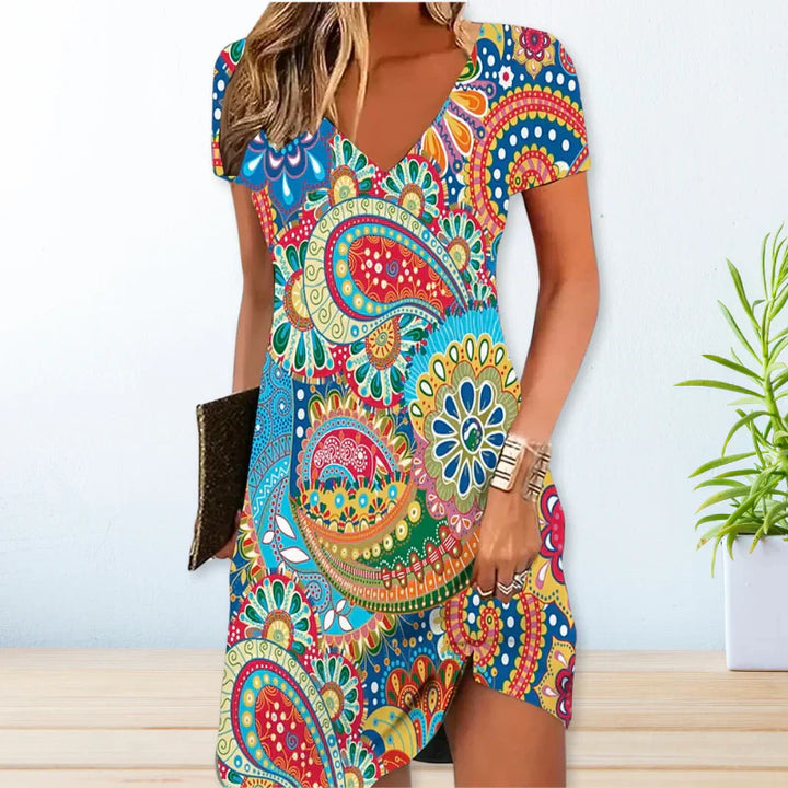 Drune | Stilvolles Kleid mit Boho-Print