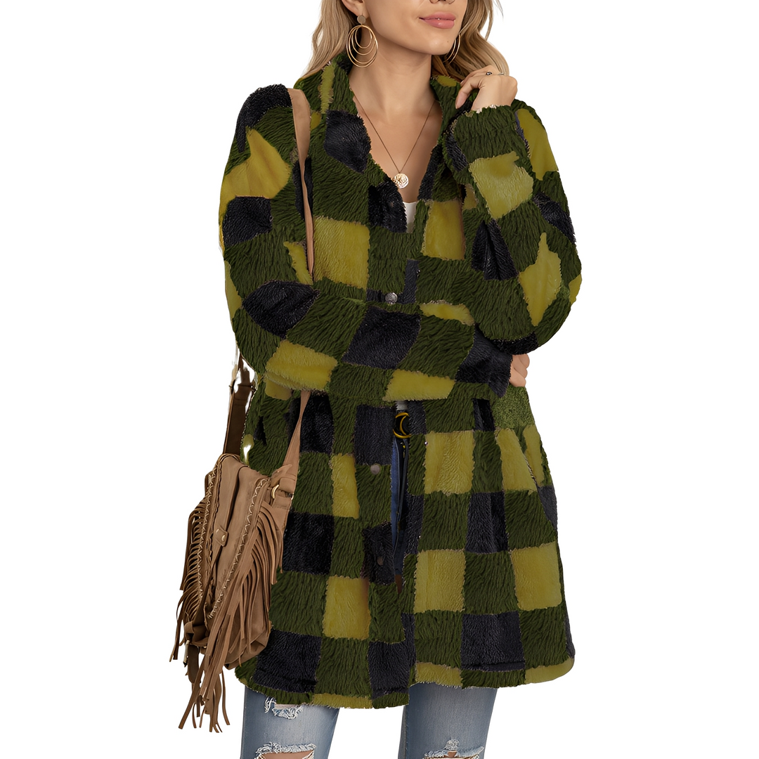 Drune | Stilvolle lange Damen-Karojacke