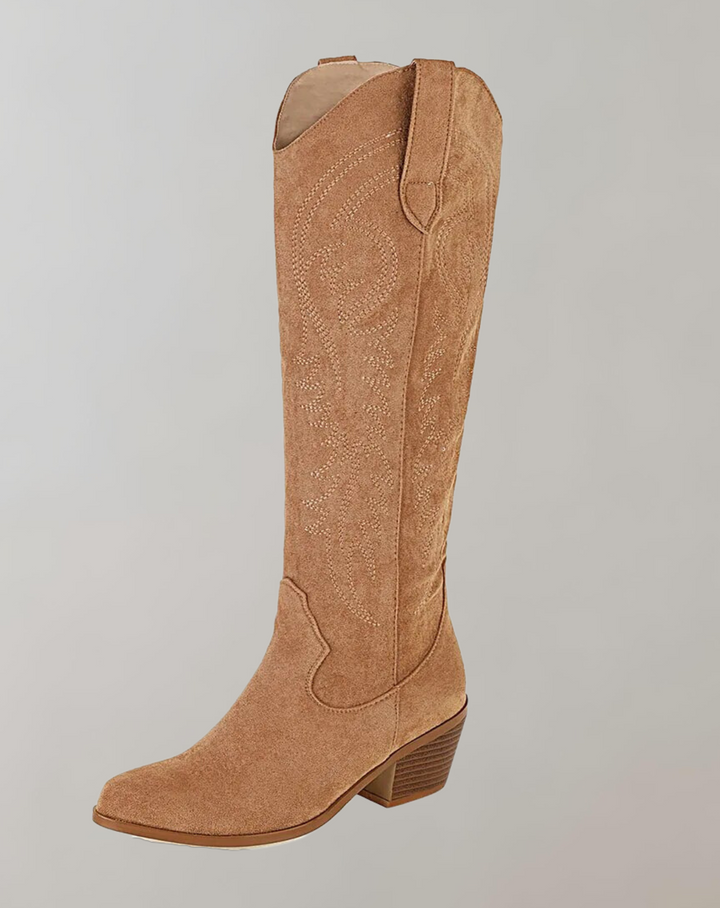 Drune | Bestickte Kniehohe Westernstiefel