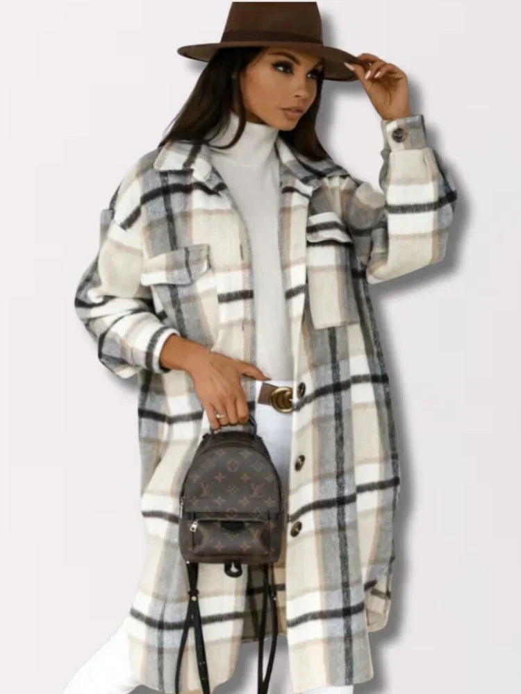 Drune | Lange Karierte Jacke