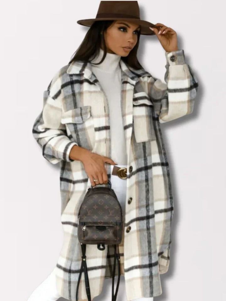 Drune | Lange Karierte Jacke