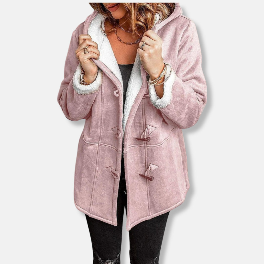 Drune | Jacke - Fleece - Kapuze - Knopfverschluss - Lässiger Schnitt - Mittel-lang