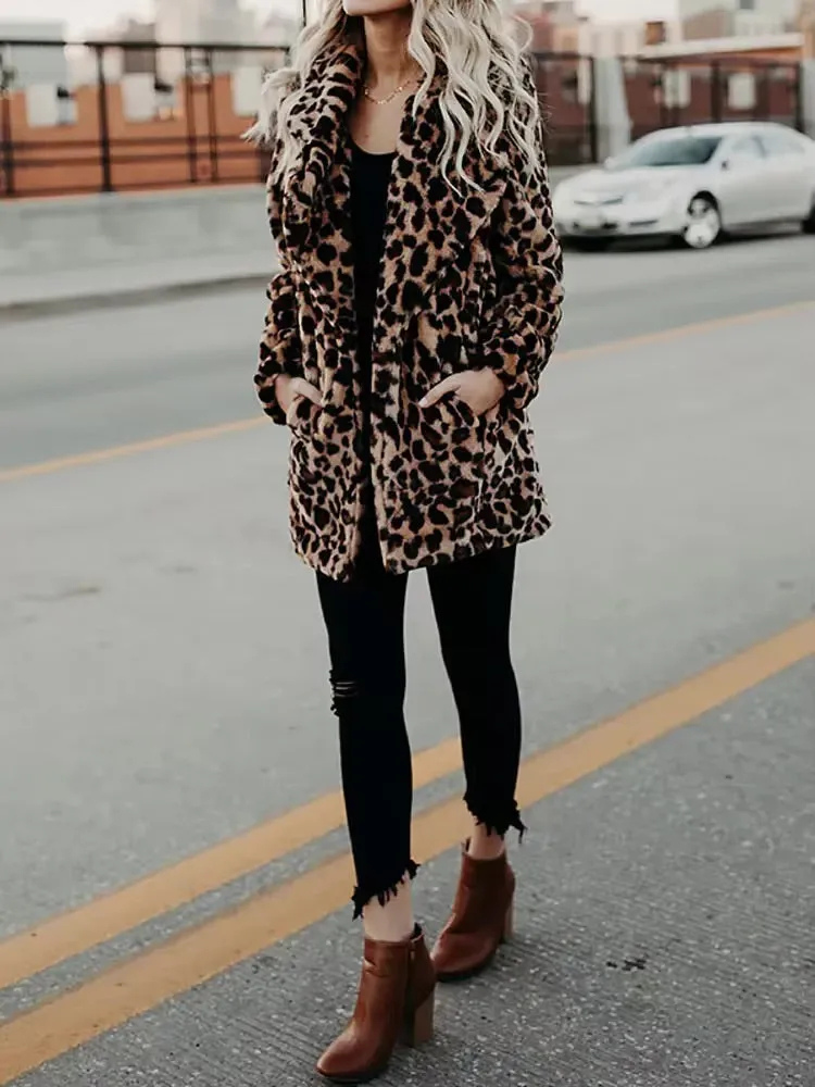 Drune | Damen Leoparddruckmantel für den Winter