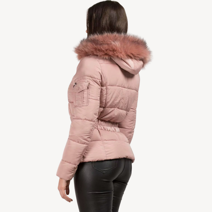 Drune | Winter Gepolsterter Puffermantel mit Kunstfellkapuze Damen