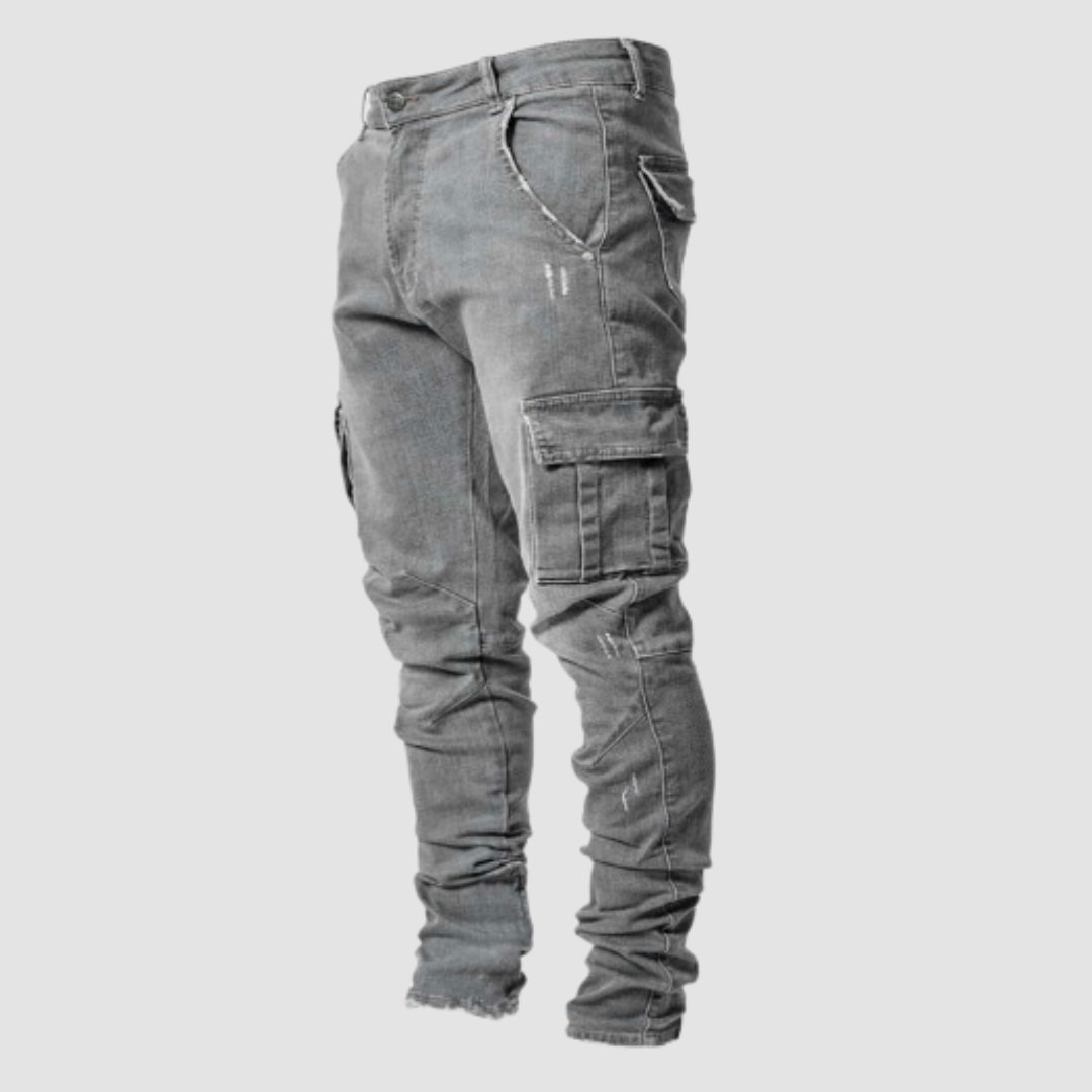 Drune | Stylische Denim Cargo-Hose für Männer
