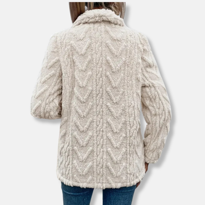 Drune | Damen Fleecejacke – Lässige Passform – Schalkragen – Offene Vorderseite – Hüftlanger Layer