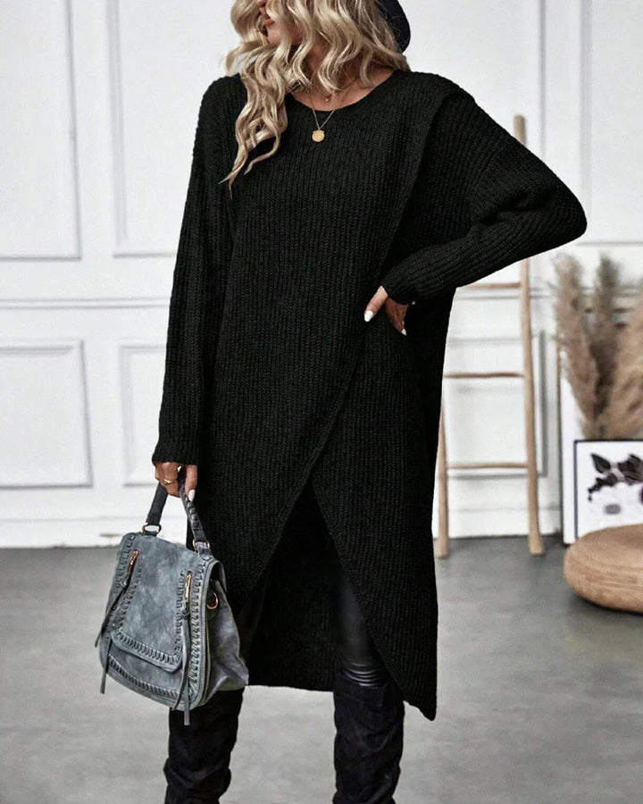 Drune | Asymmetrisches Stricktunika-kleid Polyester und Acryl Elegant und Modern