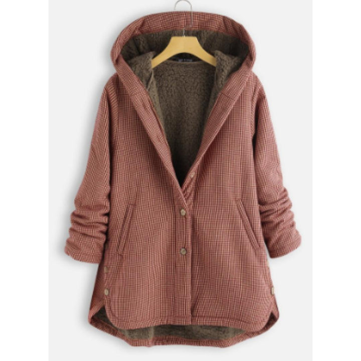 Drune | Kapuzen-Sherpa-Jacke - Fleecegefütterter Druckknopf-Mantel - Warme lässige Outdoor-Bekleidung Kanada