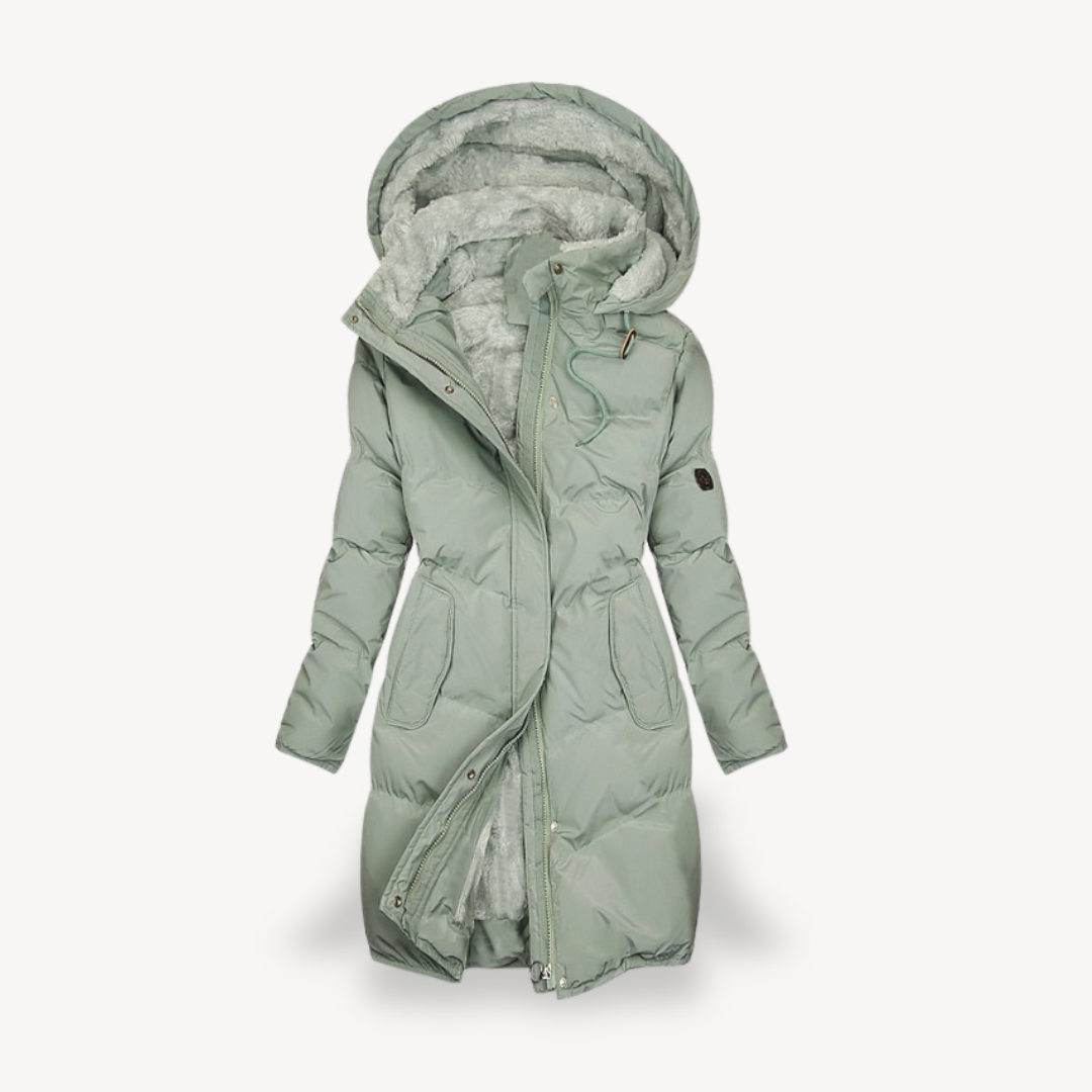 Drune | Damen Pufferjacke mit Kunstfell gefüttert, mit Kapuze
